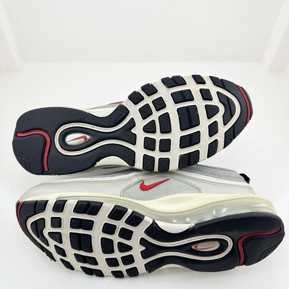 Nike Air Max 97 Silver Grey Red 844421-001 Mens 8.5 UK 7.5 EU 42 Sneakers